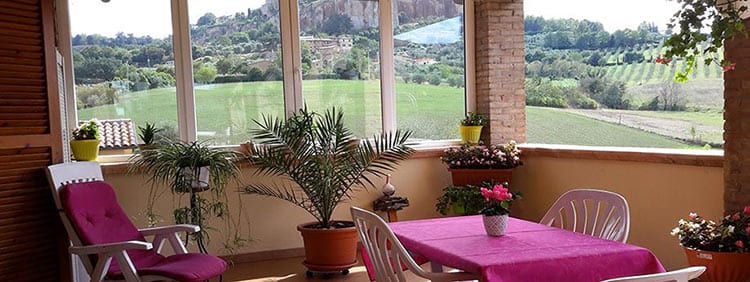 The cliff views from the guest house of Orvieto