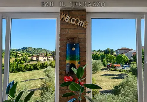 Vista dalla veranda del B&B Il Terrazzo verso la campagna di Orvieto