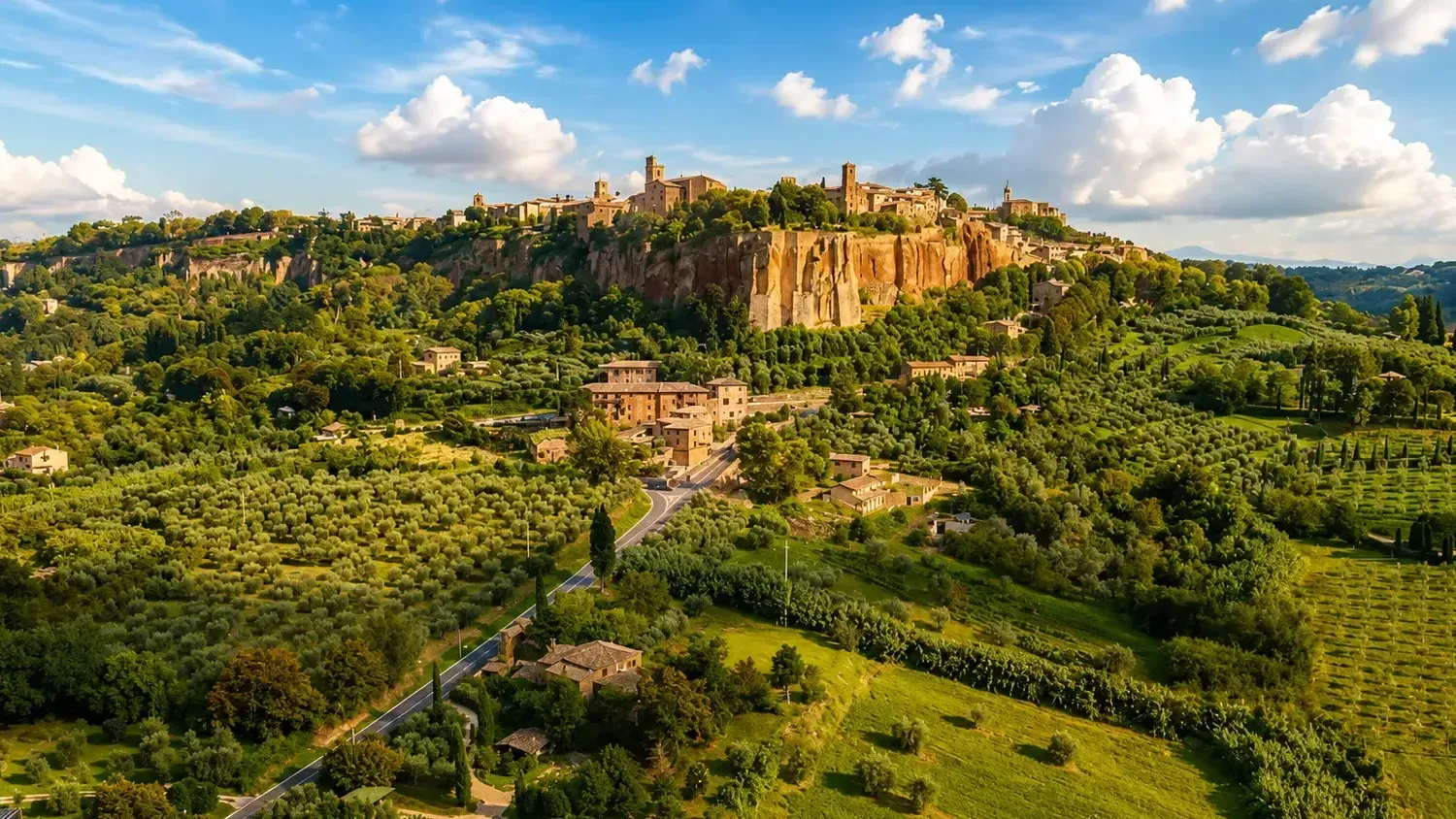 Panoramic view of the Orvieto cliff from B&B Il Terrazzo