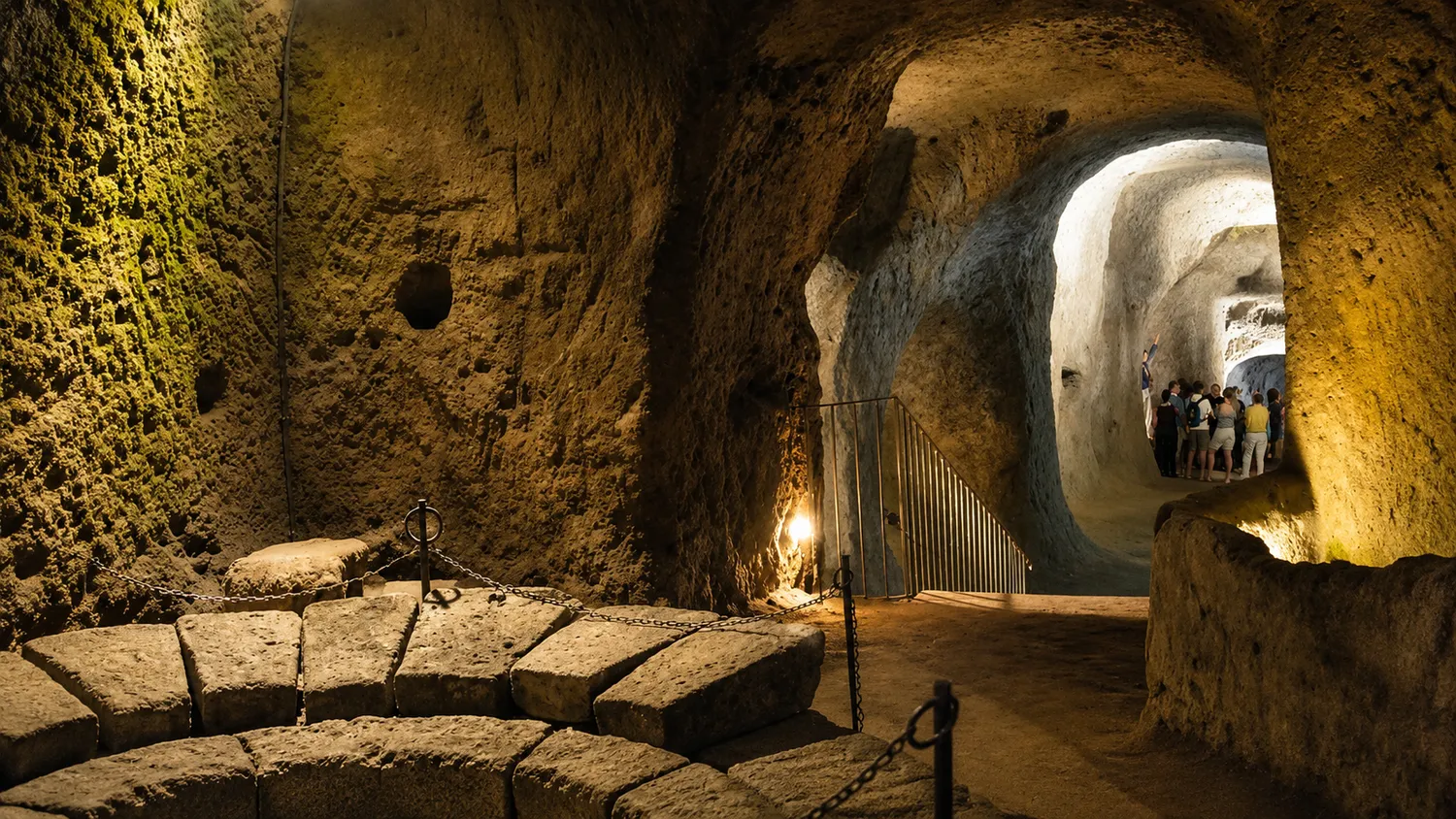 Caves and tunnels of Orvieto Underground excavated into the tuff